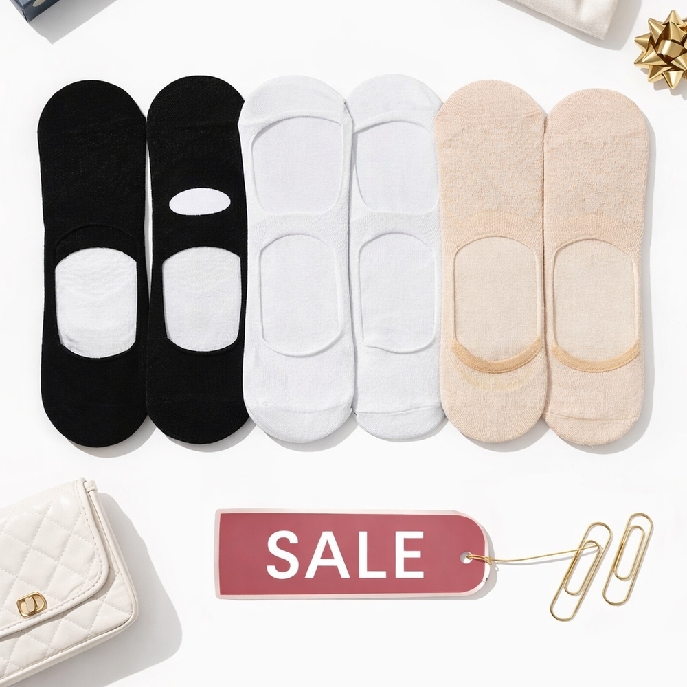 CheeryQueen THIN socks One Size Fits Most 9 Pairs Pink White Black NEW